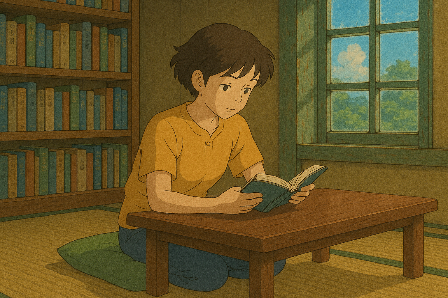 読書コーナー - 島の風を感じながら読書できるスペース